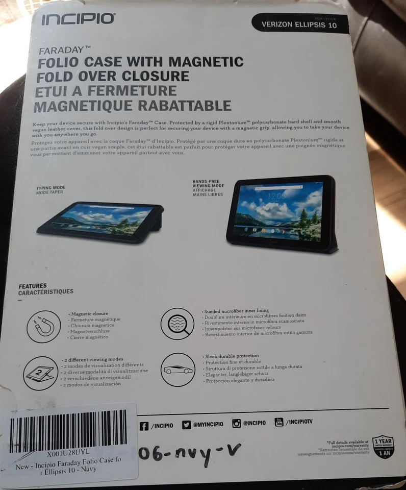 Incipio Folio Case Verizon Ellipsis 10 (Navy) - Image 4 of 4
