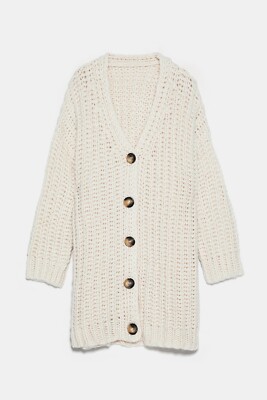 トップス Random Ribbed Knit Cardigan ecru Rib-knit Cardigan - Cream/striped - Ladies | H&M US