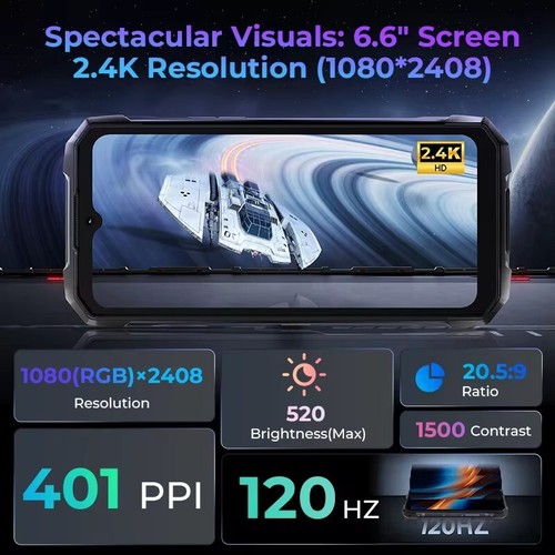 HOTWAV Hyper 7 Pro 5G Rugged Phone 36GB+256GB 200MP 6.6'' FHD+ 2.4K 10800mAh NFC - 第 6/20 張圖片
