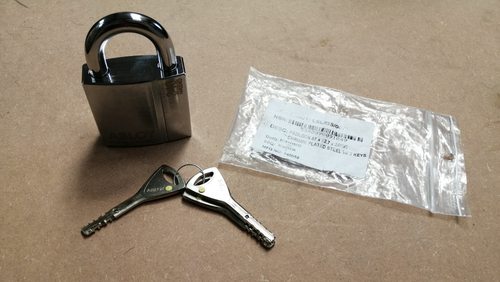 NEW Abloy 340 Hardened Padlock Chrome Plated Steel With 3 Keys Security - Picture 3 of 8
