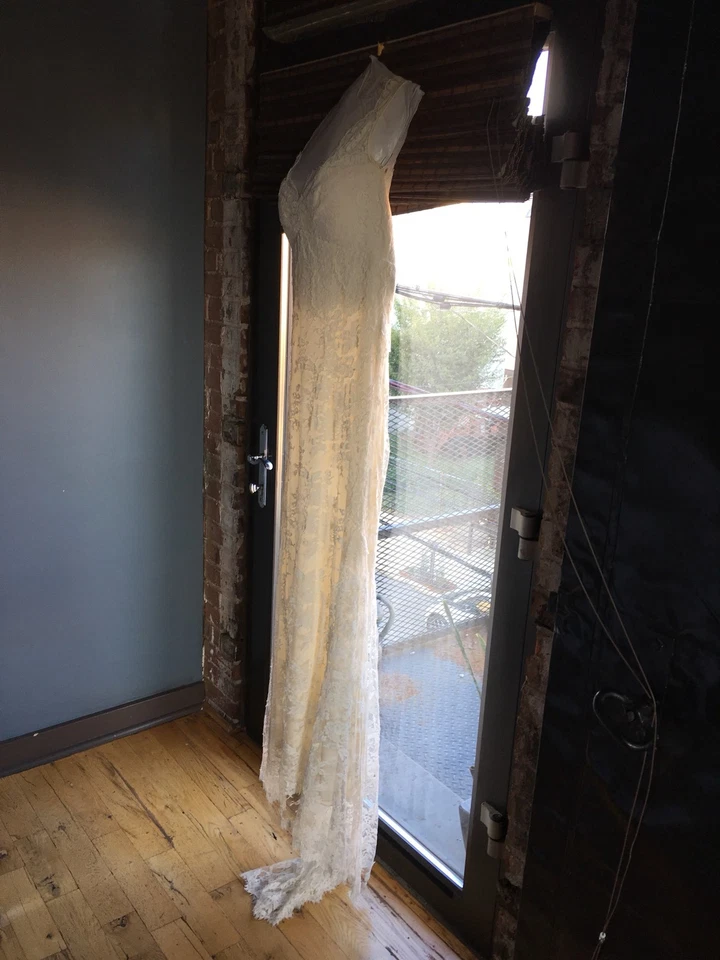 VESTIDO DE NOVIA NICOLE MILLER BROOKE ENCAJE TALLA 10 Foto 3 de 4