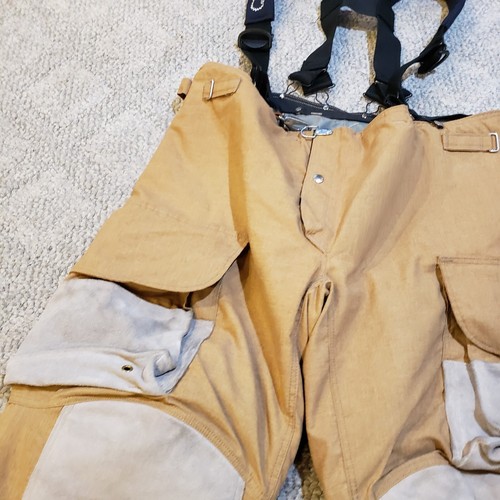 Lion 44L Turnout Bunker Pants Knee Pads Khaki w/Suspenders DRY CLEANED - Picture 5 of 14