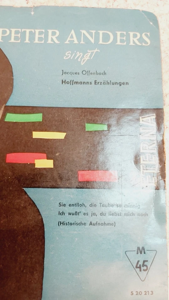 7" PETER ANDERS singt JACQUES OFFENBACH HOFFMANNS ERZÄHLUNGEN ETERNA 1961 DDR - Bild 4 von 4