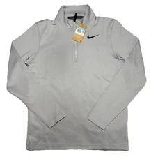 Nike Victory Dri-Fit 1/2 Zip Golf Top Wolf Grey/Black Men's Medium FZ7462-012