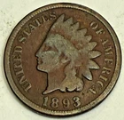 1893 Indian Head Cent Penny