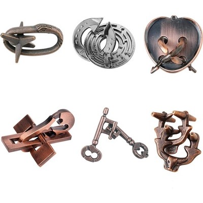 Metal Puzzle Set 6 Stück IQ-Spiele Geduldsspiel Metallpuzzle Geschicklichkeit...