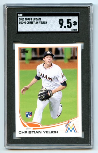 Christian Yelich SGC 9.5 Gem Mint 2013 Topps Update Rookie US290 RC card Brewers
