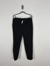 Nwt Talbots Chatham Ankle Pants Size 10 Black White Polkadot Side Zip High Rise