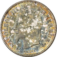 [#136548] France, Napoleon III, 20 Centimes, 1867, Paris, Silver, AU, Gadoury:30