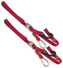 BikeMaster Carabineer Soft Hook Tie-Downs Red