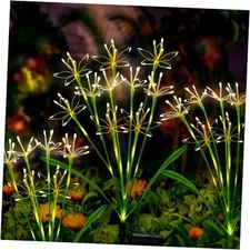 Solar Garden Lights Outdoor: Waterproof 2-Pack DIY Decorative Firework 2 Packs