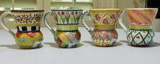 Mackenzie Childs Made in Aurora Ceramic Taylor Mug Set of 4