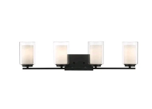 Z-Lite 426-4V Willow 4 Light 32"W Bathroom Vanity Light - Black - Picture 4 of 8