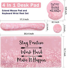 4-In-1 Gaming Mouse Pad Wrist Support Set Desk Pad Mouse Pad with Wrist Res...