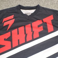 Shift MX Ride Club Motocross Jersey Mens Medium Black White Red Assault Dirt Bik