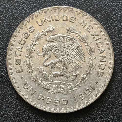 Photo of a 1961 Mexico Un Peso Silver from an eBay listing that sold on Jul 15, 2026