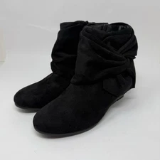 Comfortview Ankle Boot Womens Size 9W The Inez Bootie Low Heel Wedge Faux Suede