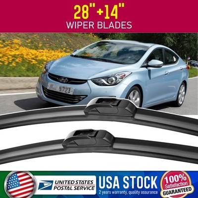 Durable Universal 28''+14'' Car Front Windshield Wiper Blades for U/J Hook Black