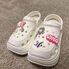 Brand New IJOY Platform Clogs with Charms – Size 5.5–6 (EU 35-36, 230mm)