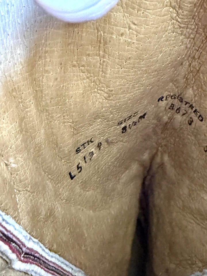 Vintage Larry Mahan Cowboy Boots Women's 8.5 Red Leather Aztec Embroidered 90s - Image 4 of 4