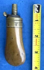 Antique 4" POCKET or CASED PISTOL COPPER & BRASS POWDER FLASK COLT ROOT & OTHERS