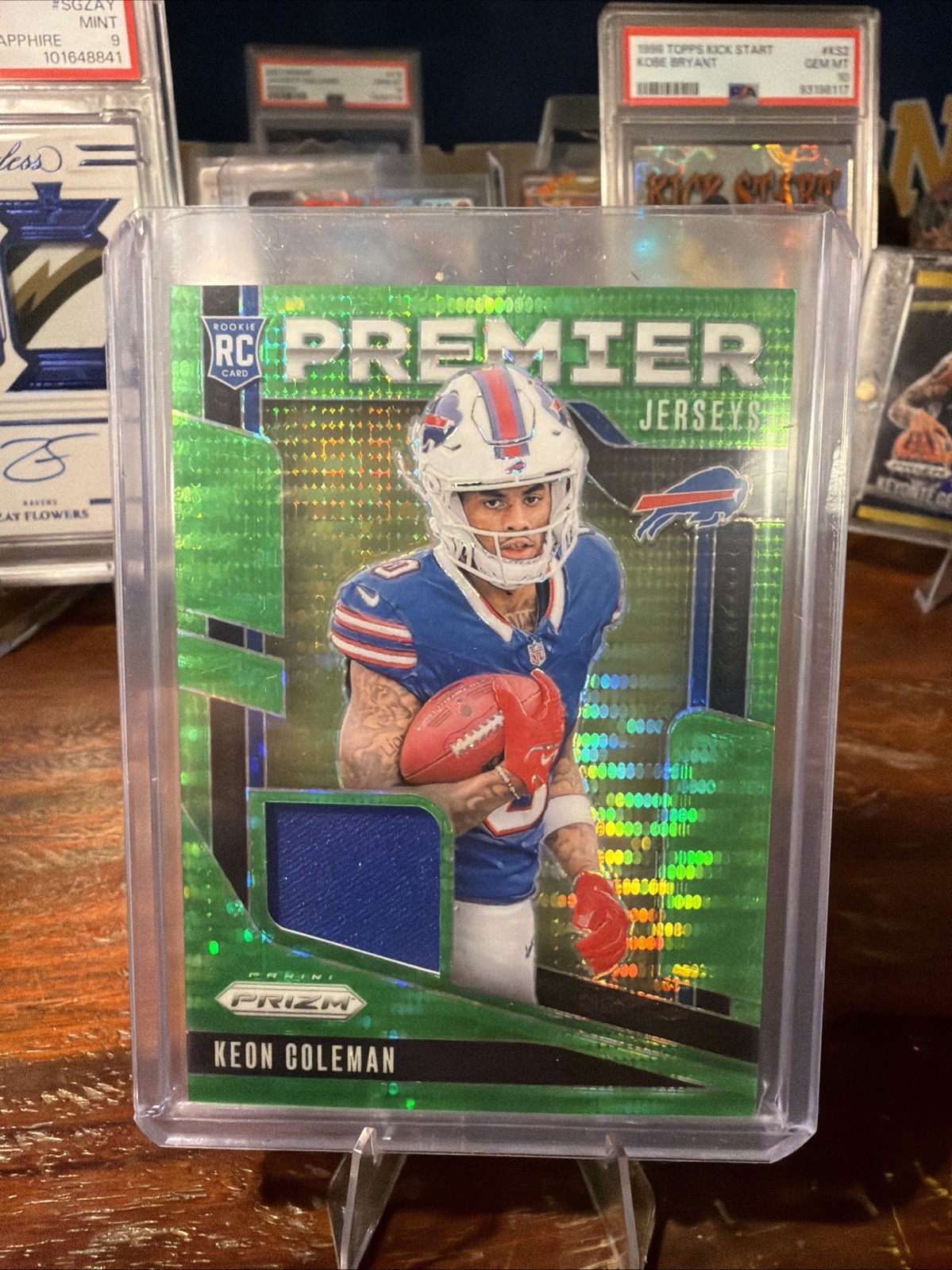 2024 Panini Prizm - Premier Jerseys Keon Coleman #PJ-KCN Neon Green Pulsar