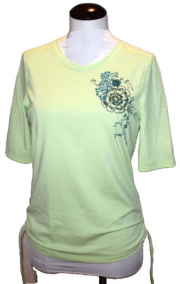 NEW REI Pale Green Sun Block Sun Shield Top Shirt Side Ruching Ties Medium