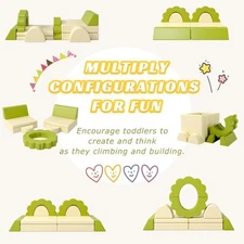 10PCS Kids Couch For Playroom, Baby Climbing And Crawl Foam Play Set, Foam Climb