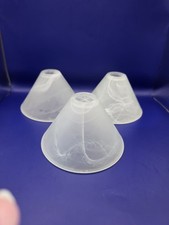 Vintage Frosted Glass Lamp Shades Set Of 3 Marble Pattern