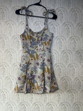 American Eagle Womens Small Floral Fit And Flare Mini Dress Corset Cute