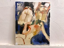 Boudoir Interior Figure Cubism Oil Painting 16x20 On Canvas Original Signed BVC