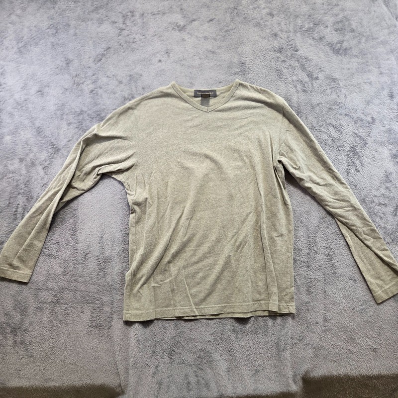 Banana Republic T Shirt Mens Size Medium Gray Long Sleeve Crew Neck Pullover