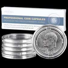 Coin Capsules 6 Pack, For D 37.6-38.1Mm Coins Large Dollar Transparent Capsules