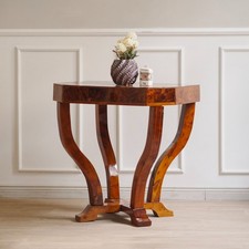 Art Déco Beistelltisch Antik Wurzelholz Coffeetable 8eckig Sofatisch Design 20er