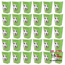Football Pattern Popcorn Boxes 30 Pack Disposable Paper Popcorn Containers