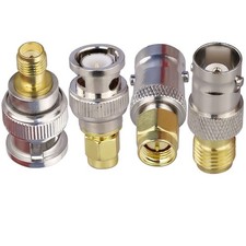 4PCS SMA to BNC Antenna Coax Adapter Connector, Male Gold and Silver