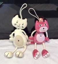Jellycats Dingly Dangly Pink Cat & Kylie Kitty V Rare Together 1980’s Retired