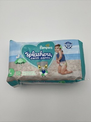 Pampers Splashers Swim Diapers Disposable Swim Pants Size Large 31 lb 10  Count