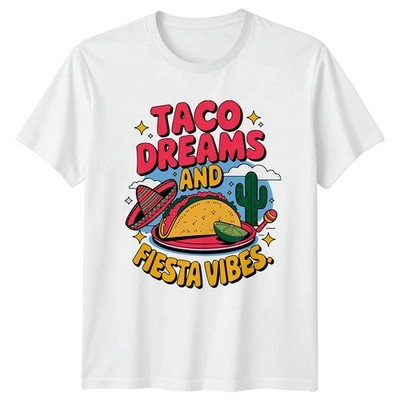 Taco Dreams And Fiesta Vibes T-Shirt mexikanischer Feinschmecker Geschenk für Sie und Ihn