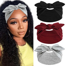 Bow Headbands for Women Non Slip Wide Headbands Cute Turban Headwraps Workout...
