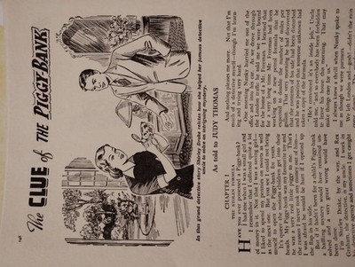Sk219 Ephemera 50er Jahre Kurzgeschichte Der Hinweis vom Sparschwein Judy Thomas