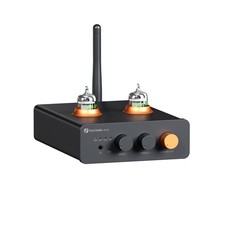 Fosi Audio GR40 Tube Preamplifier with DAC, Stereo Headphone Amplifier Black