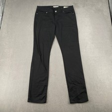 Guess Sarah Fit Medium Rise Skinny Pants Black Rhinestone Logo Y2K Size 30