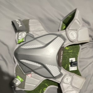Maverik Lacrosse Chest Pad Large Gray Green Foam Hard Shell Padded
