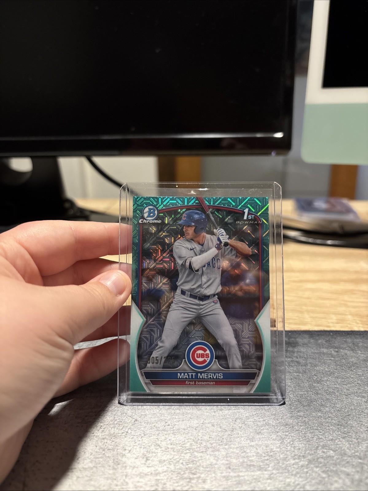2023 Bowman #BCP-74 Matt Mervis Chrome Prospects Mojo Aqua Refractors #/225