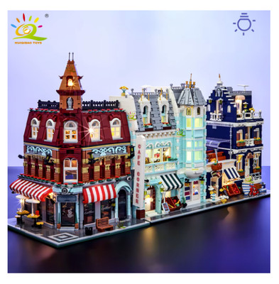 HUIQIBAO MOC City Corner Coffee Shop Building Blocks Set