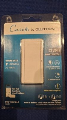 Lutron Caseta Claro Smart Switch (DVRF-5NS-WH-R) - White (Brand New)