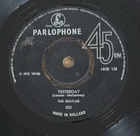 The Beatles Yesterday Dizzy Miss Lizzy Holland Netherlands (1965) 7" 45rpm