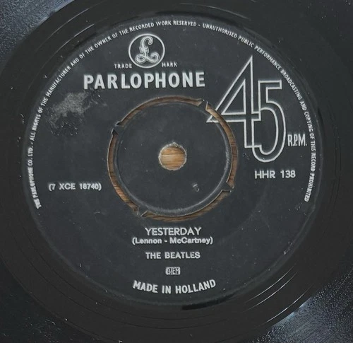 The Beatles Yesterday Dizzy Miss Lizzy Holland Netherlands (1965) 7" 45rpm