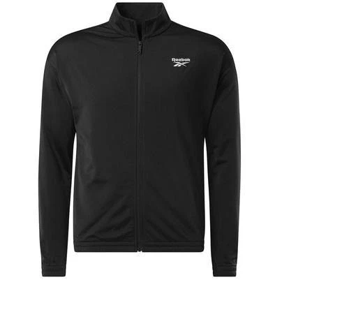 Reebok NEW Men's Regular fit Mock Neck Zip Track Jacket Coat Size L Black $50